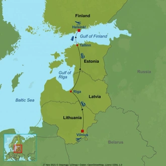 tourhub | Indus Travels | Best of the Baltics | Tour Map
