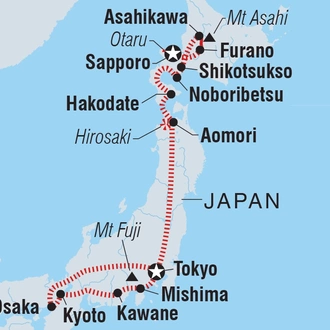 tourhub | Intrepid Travel | Japan Adventure | Tour Map