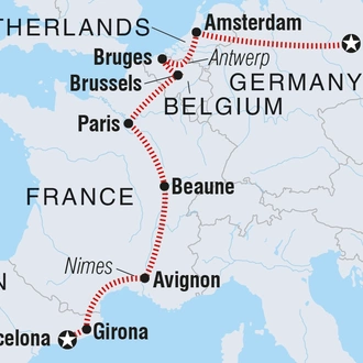 tourhub | Intrepid Travel | Barcelona to Berlin | Tour Map