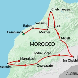 tourhub | Encounters Travel | Morocco Encompassed | Tour Map