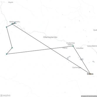 tourhub | TreXperience | 8-day Salkantay Trek to Machu Picchu | Tour Map