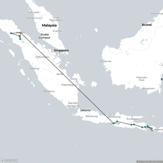 tourhub | All Points East | Indonesia Tour | Sumatra to Bali | Tour Map