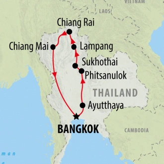 tourhub | On The Go Tours | Ancient Thailand - 7 days | Tour Map