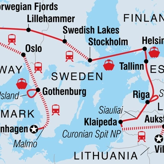 tourhub | Intrepid Travel | Scandinavia & Baltic Circuit | Tour Map