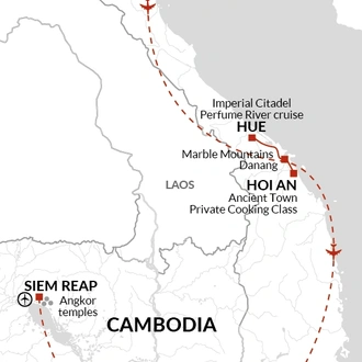 tourhub | Explore! | Upgraded - Vietnam and Angkor | Tour Map