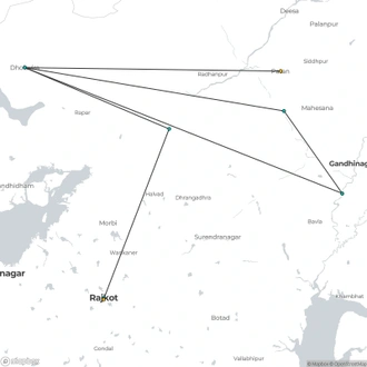 tourhub | Agora Voyages | Dholavira Expedition: Ahmedabad to Rajkot via Rann of Kutch | Tour Map