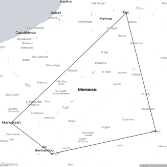 tourhub | Julia Travel | 8-Days Tour Across Morocco | Tour Map