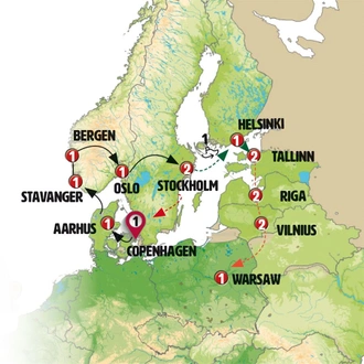 tourhub | Europamundo | Great Scandinavia | Tour Map