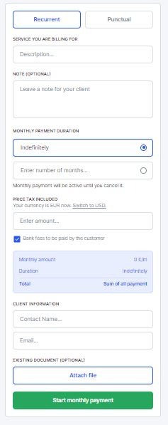 How to send a monthly payment?