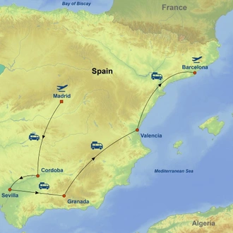 tourhub | Indus Travels | Marvelous Spain | Tour Map