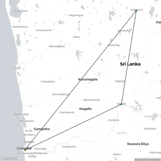 tourhub | Aitken Spence Travels | Splendors of Sri Lanka - Free Upgrade to Private Tour Available | Tour Map