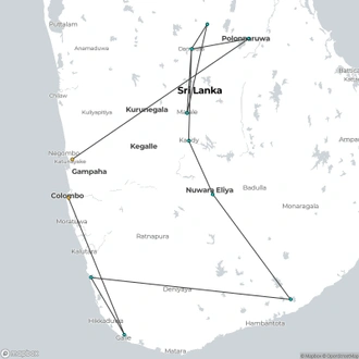 tourhub | Today Voyages | Cultural Tour in Sri Lanka SL/003/E | Tour Map