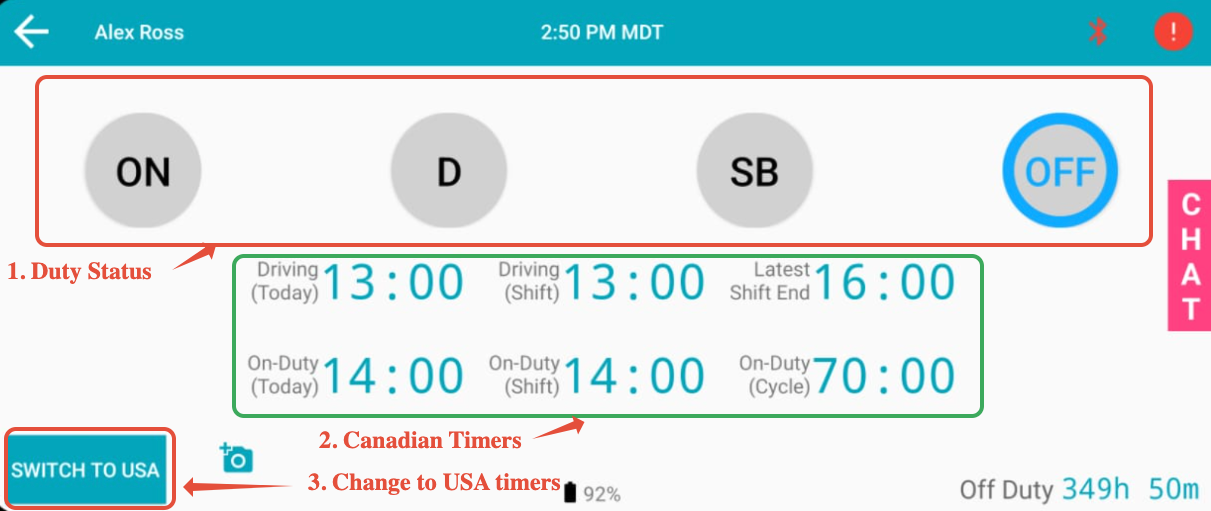 Driver Page - Navigating through the Switchboard Driver Application