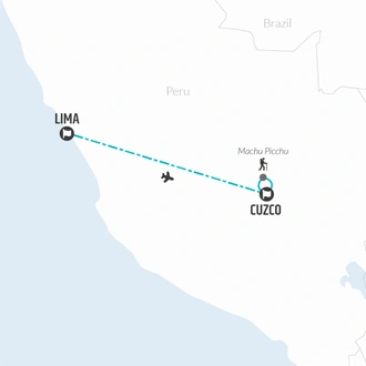 tourhub | Bamba Travel | Inca Trail Trek Experience 8D/7N (Lima to Cuzco) | Tour Map