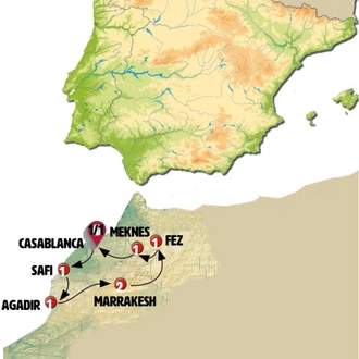 tourhub | Europamundo | Imperial Cities and Moroccan Atlantic | Tour Map