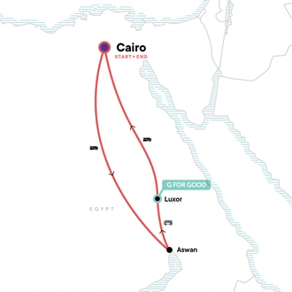 tourhub | G Adventures | Egypt: Boats & Bazaars | Tour Map