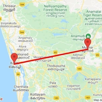 tourhub | Agora Voyages | Cochin to Munnar | Tour Map