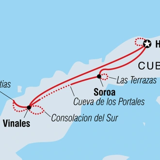 tourhub | Intrepid Travel | Cycle Cuba: West | Tour Map