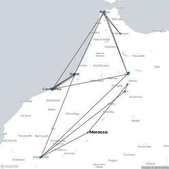 tourhub | Today Voyages | Imperial cities & blue pearl city from Marrakech XM25-07 | Tour Map