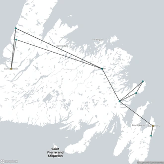 tourhub | Omega Tours | Newfoundland Explorer | Tour Map