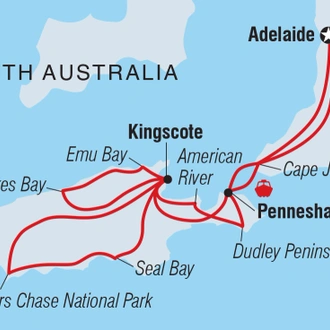 tourhub | Intrepid Travel | Kangaroo Island Adventure | Tour Map