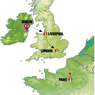 tourhub | Europamundo | Exploring the United Kingdom and Dublin | Tour Map