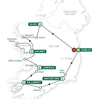 tourhub | Brendan Vacations | Best of Ireland Summer 2024 | Tour Map