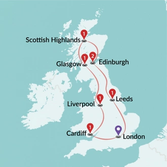 tourhub | Travel Talk Tours | Essential Britain | Tour Map