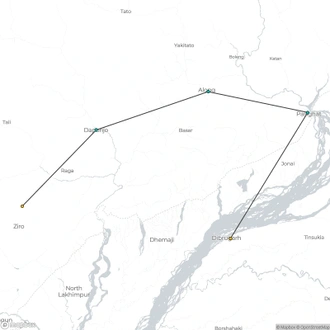 tourhub | Agora Voyages | Cultural Trails of Arunachal: A Journey Through Indigenous Villages | Tour Map