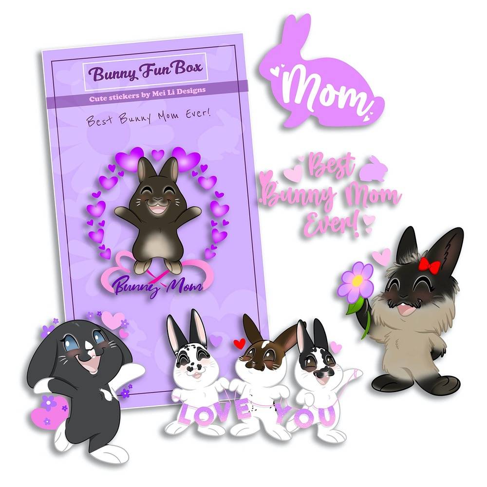 Best Bunny Mom Vinyl Stickers