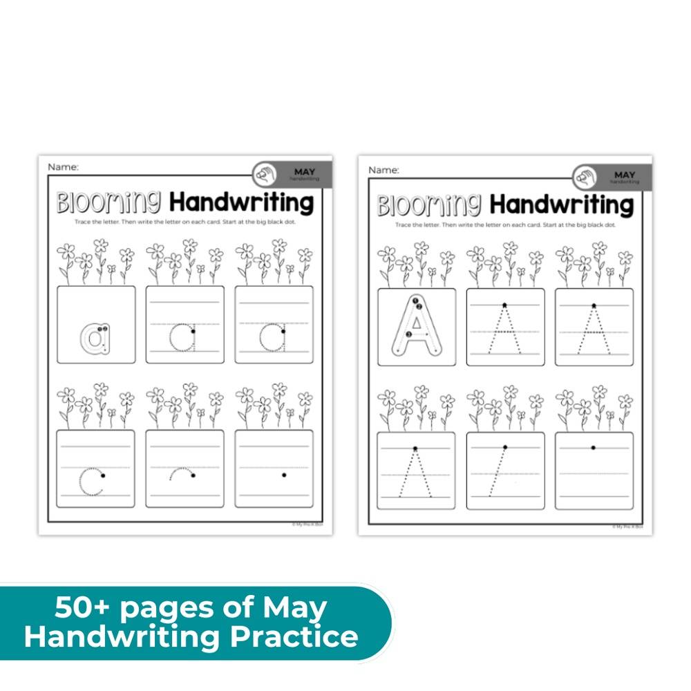 PRINT-AT-HOME BUNDLE: May Skill Builders and Handwriting Workbook
