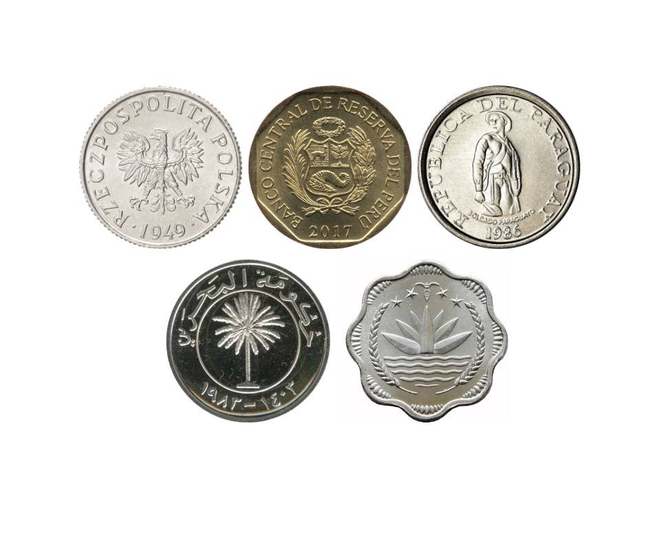 5 Foreign Coins Birthday Gift