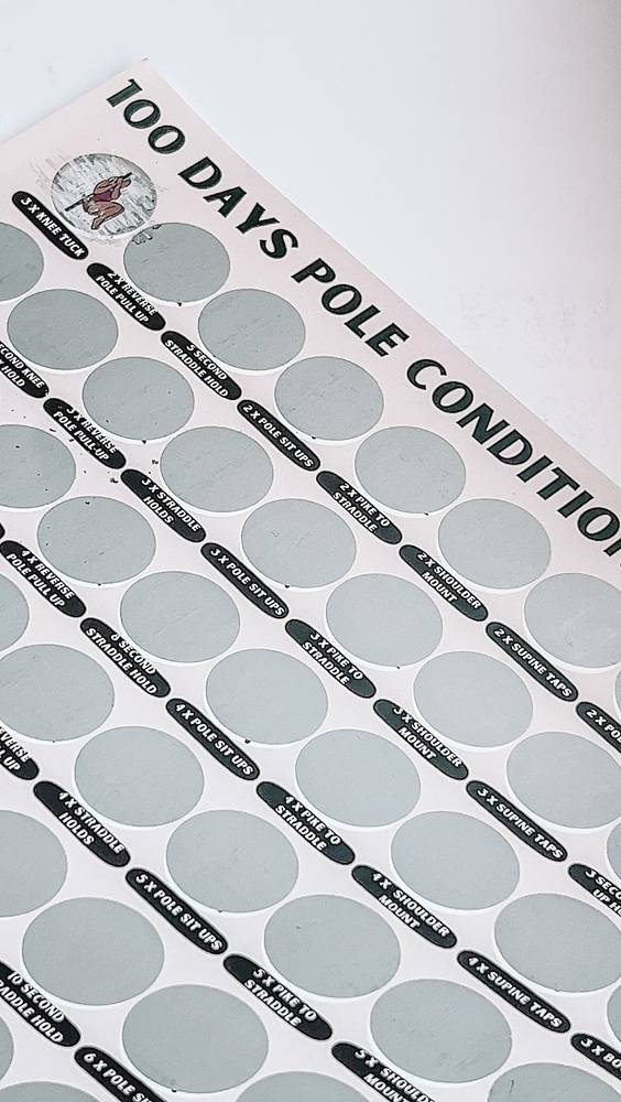 100 Day Pole Conditioning Scratch Off Poster