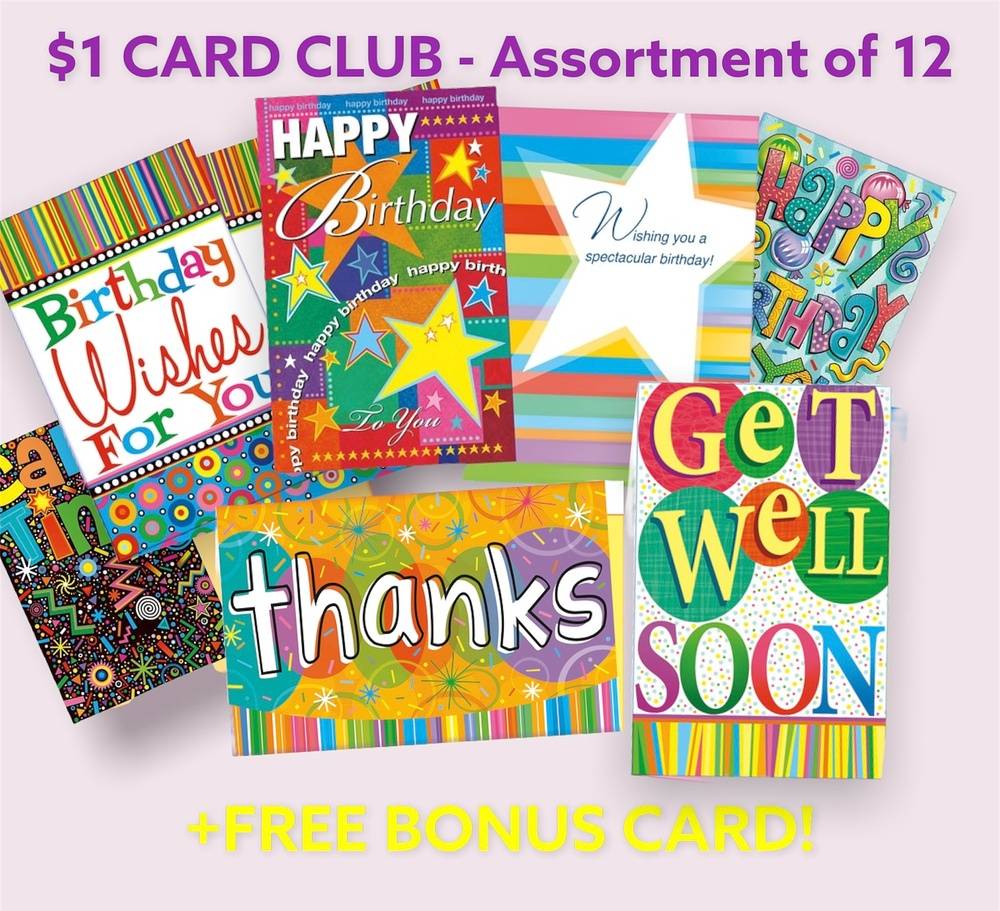 $1 CARD CLUB - Assortment 12 Pack