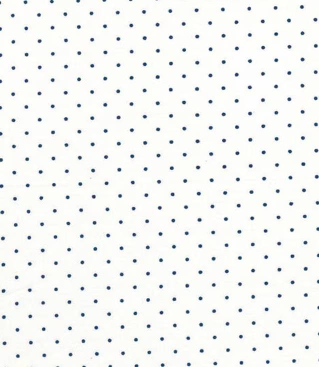 Navy Dot on White Cotton Fabric - 1 yd