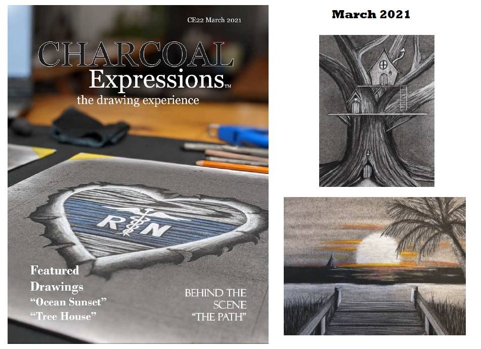 March 2021 Charcoal Drawing Kit with PDF