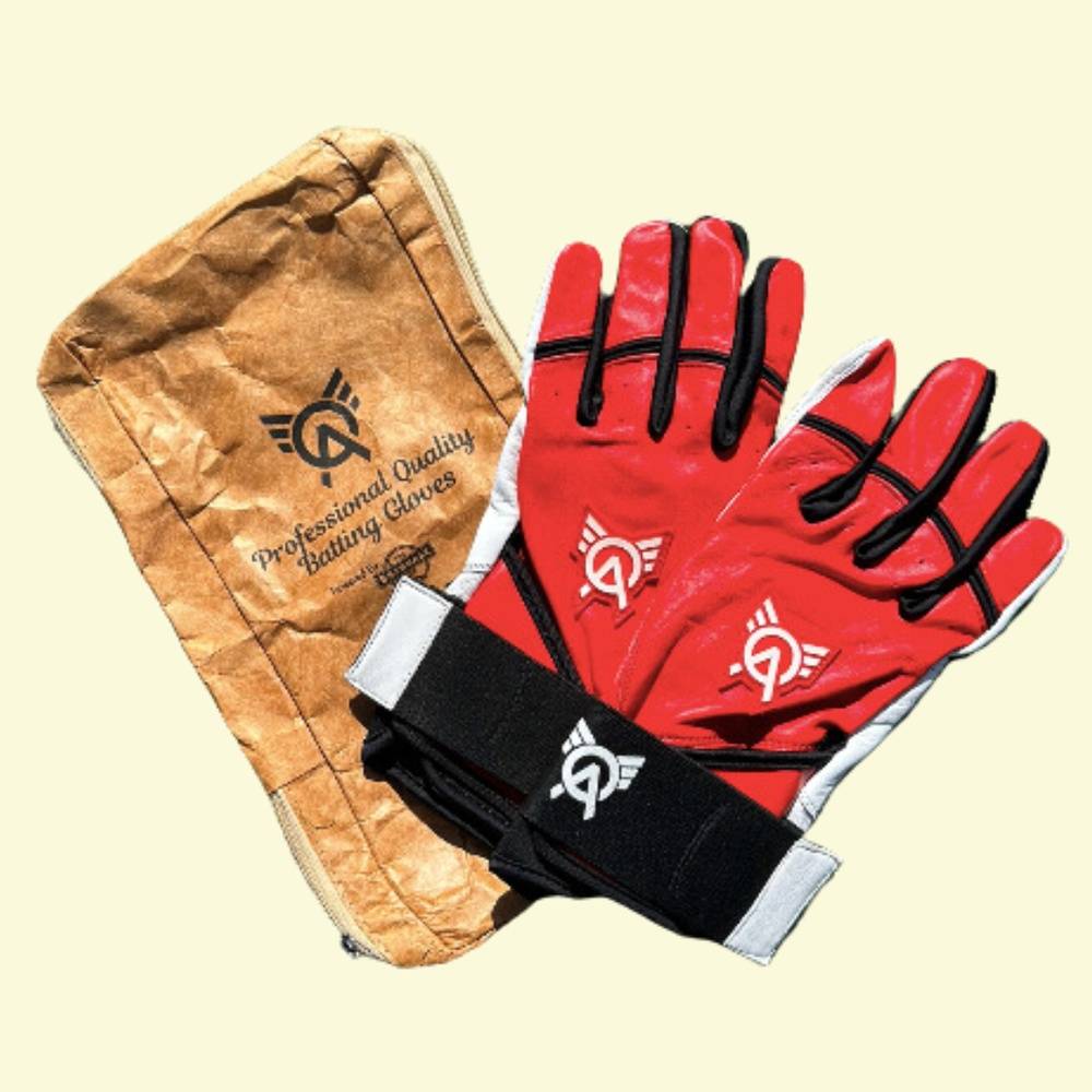 Batting Gloves w/ Wrist Wrap - YOUTH (Red)