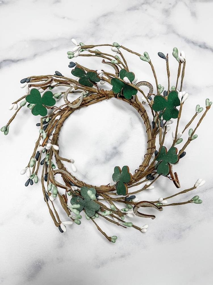 Shamrock & Horseshoe Candle Ring Wreath