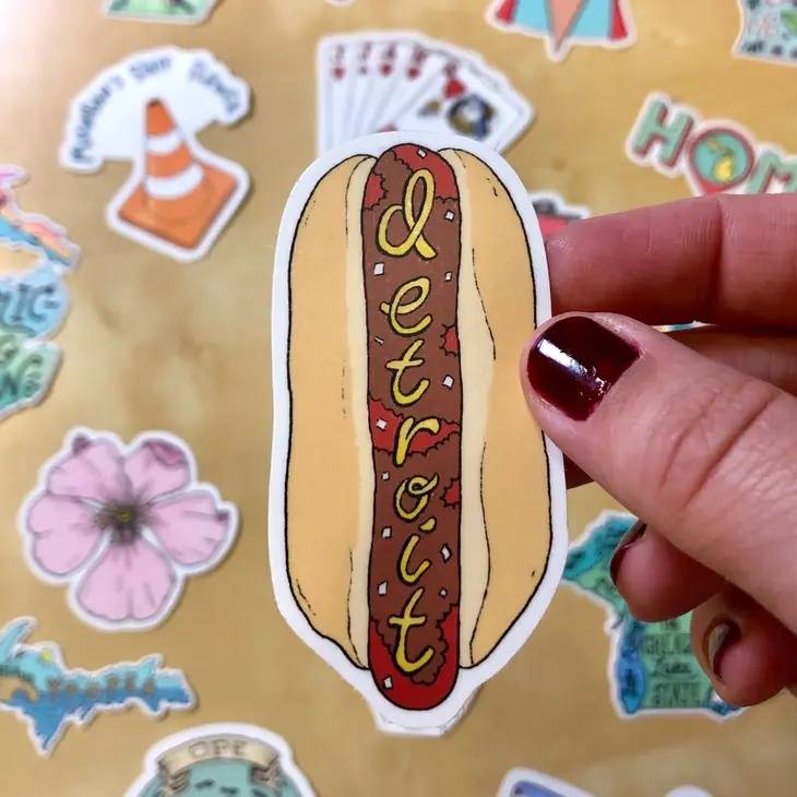 Detroit Hot Dog Sticker