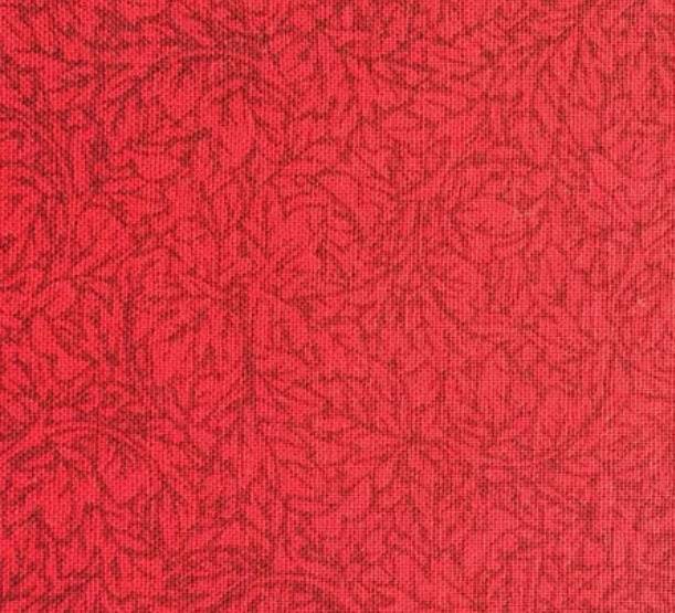 Red Leaf Texture Cotton Fabric - 1 yd