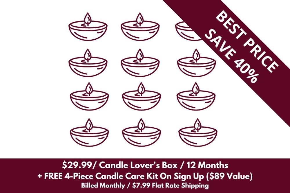 The Candle Lover's Box (Candle Only Mini Box) - 12 Month Commitment Plan