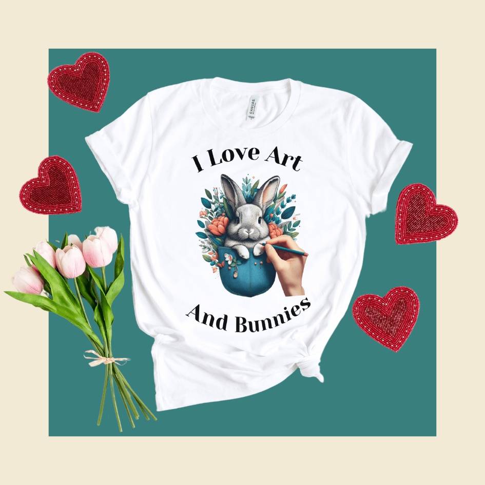 I Love Art and Bunnies T-Shirt