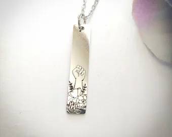 Hand Stamped Necklace (Spring)