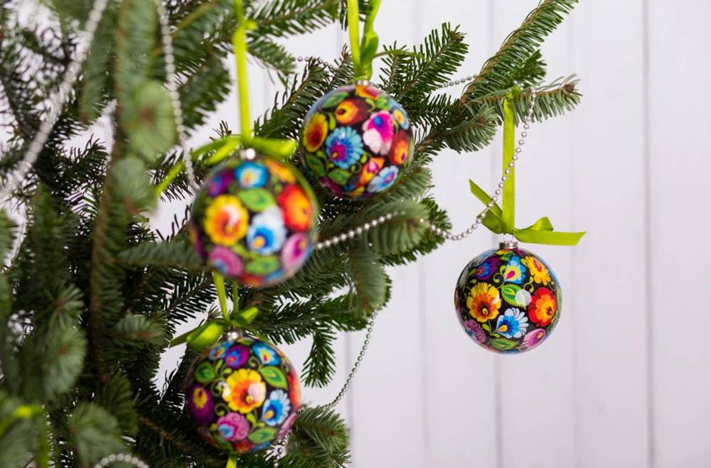Polish Folk Art Christmas Ornaments Set