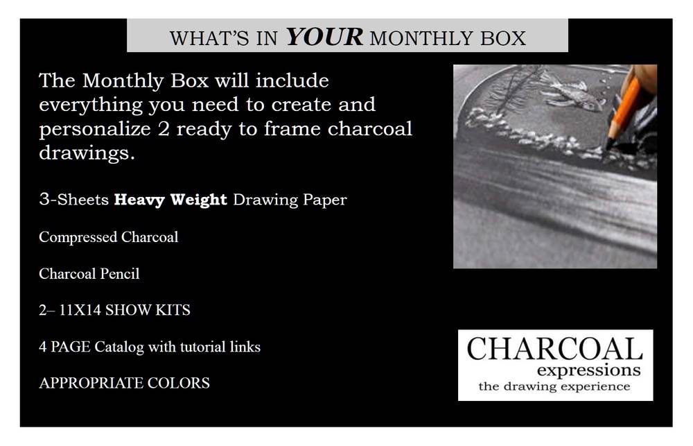 Charcoal Drawings Subscription Box-3 Month