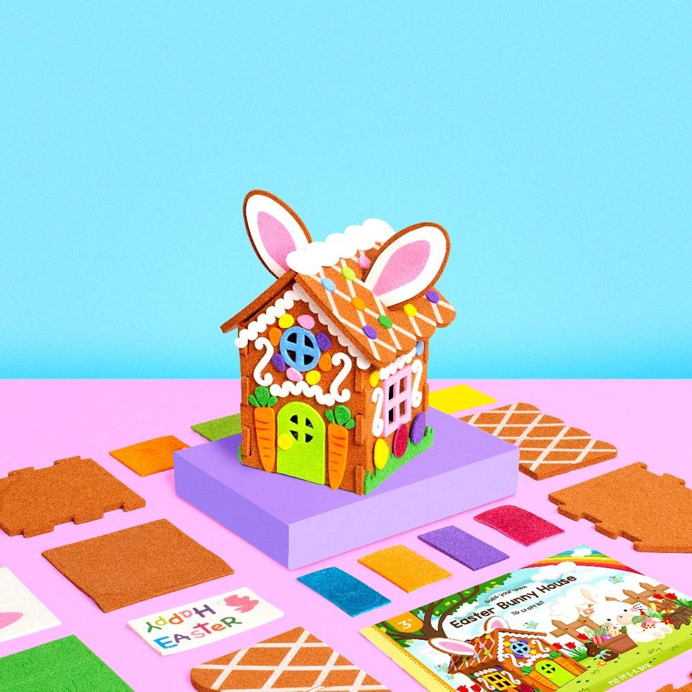 Build your own Easter Bunny House 3D Craft Kit