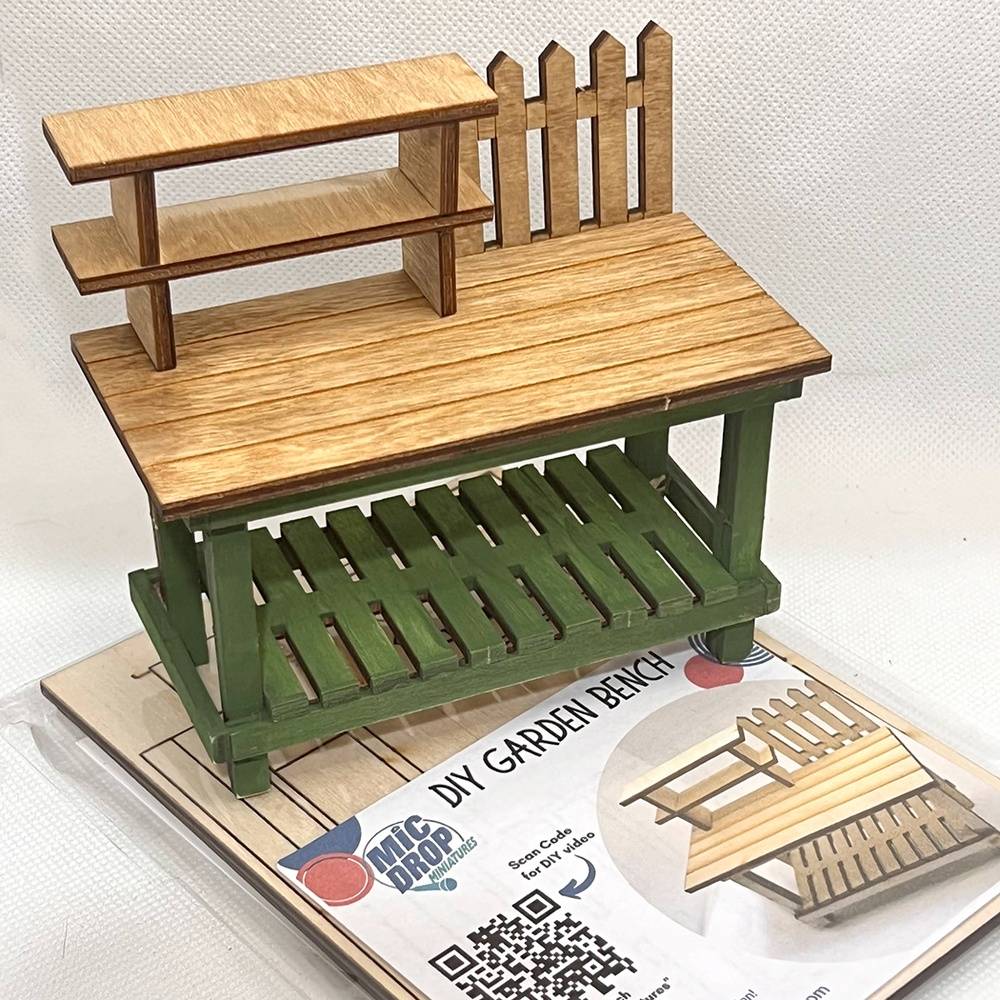 Miniature Garden Bench; 1:12 Scale