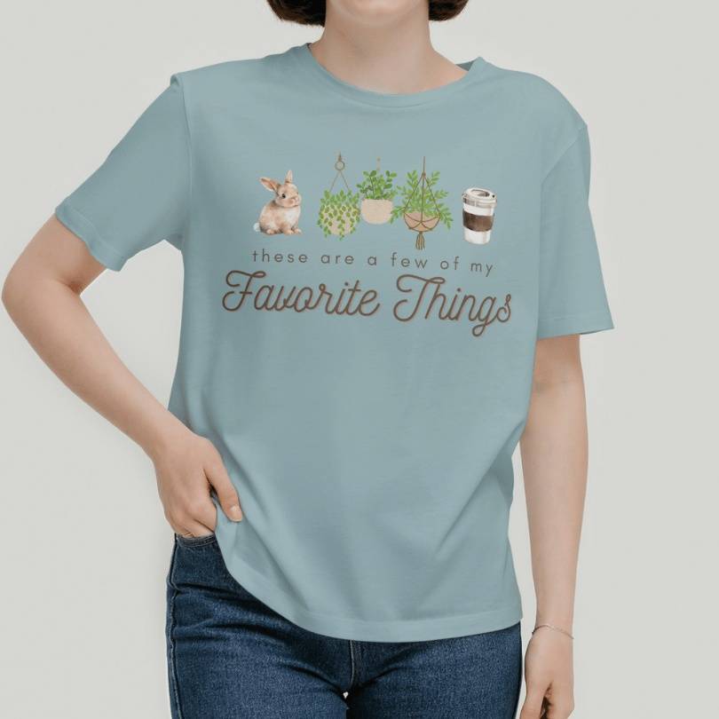 These are a few of my favorite things T-Shirt for Bunny Mom in Blue