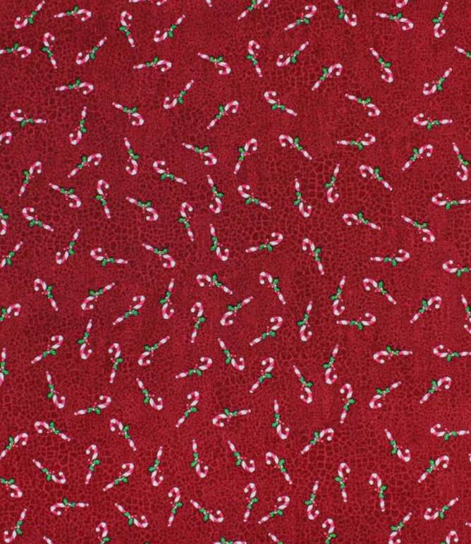 Candy Cane Crackle Red Cotton Fabric - 1 yd