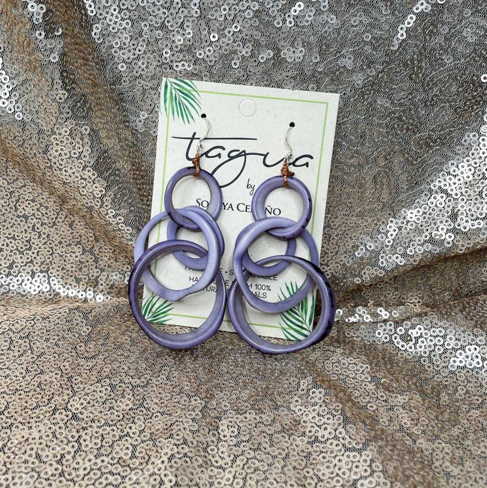 Gold Add On - Tagua Lavender Earrings